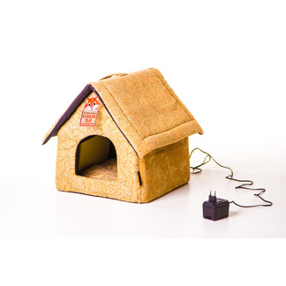 Лежанка для кошек «Кошкин дом» с электрообогревом Будка: фото